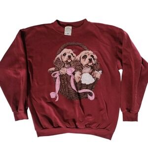 Vintage Cotton Grove Crewneck Sweatshirt Cocker Spaniel Dogs Granny‎ Size L